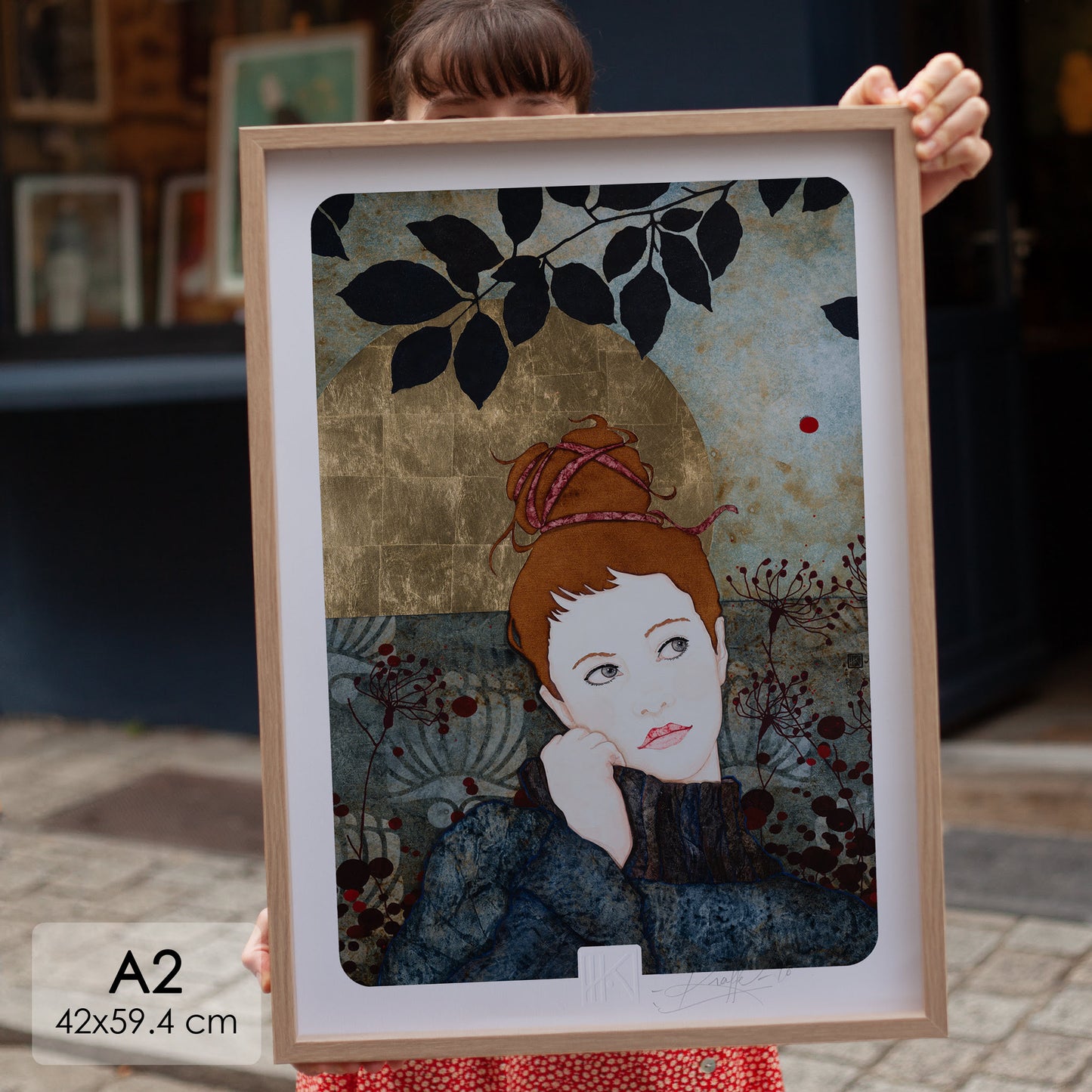 Portrait féminin Tirage d’art Lalou Kraffe Auray Pont Aven Honfleur