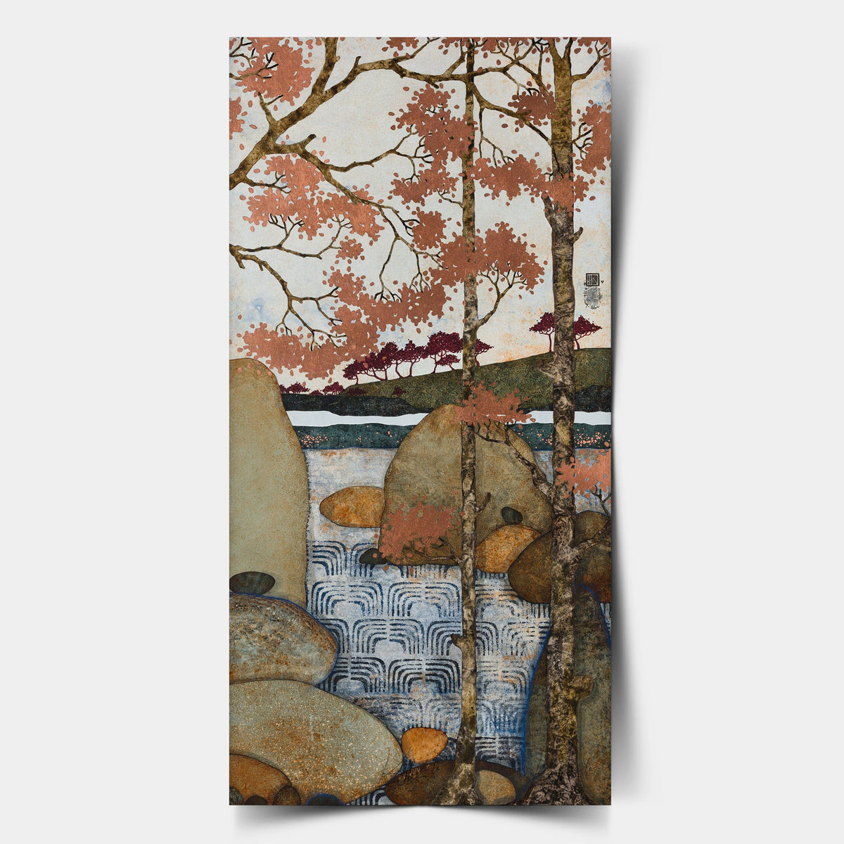 Diptyque: « Prendre le temps de saluer les oiseaux, patauger un peu dans l'eau et surtout se remplir de tout ce beau. » — panneau de l’ensemble