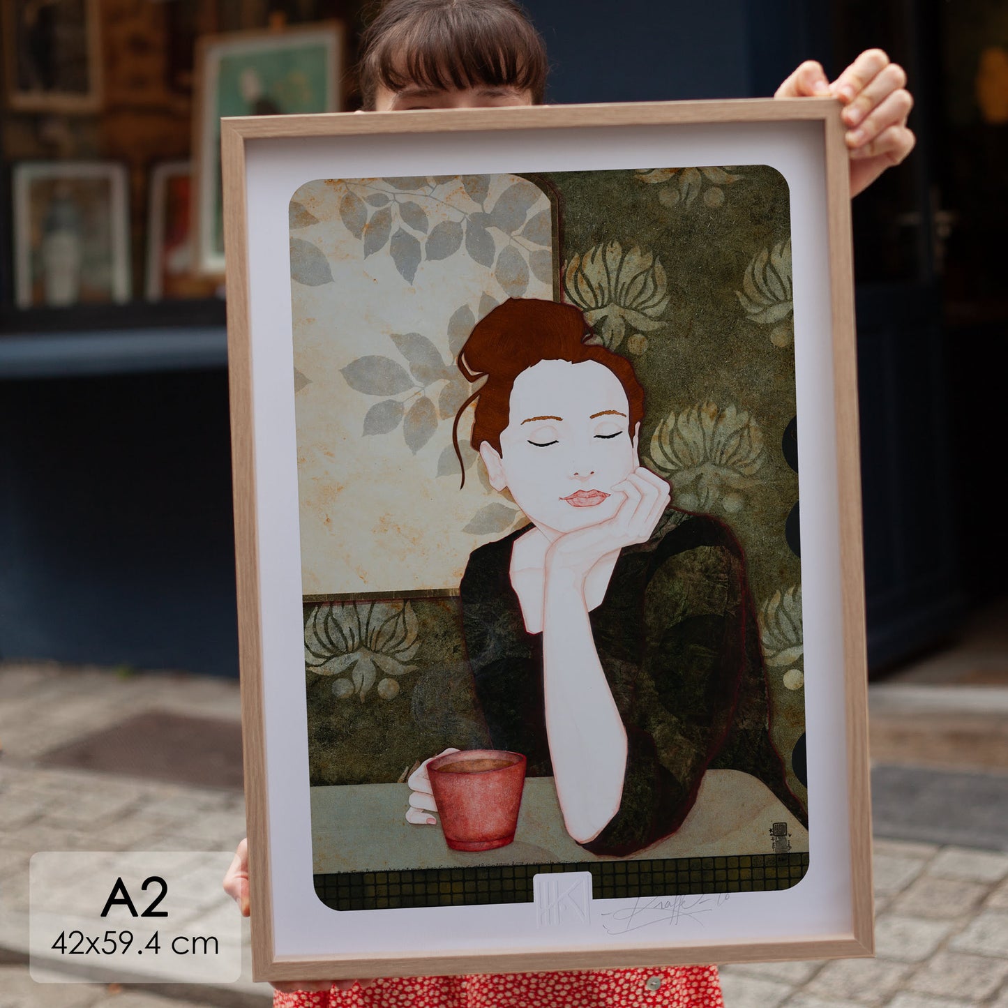 Douceur et apaisement, Lalou Kraffe, portrait féminin, galerie KLE à Pont-Aven, Honfleur et Auray