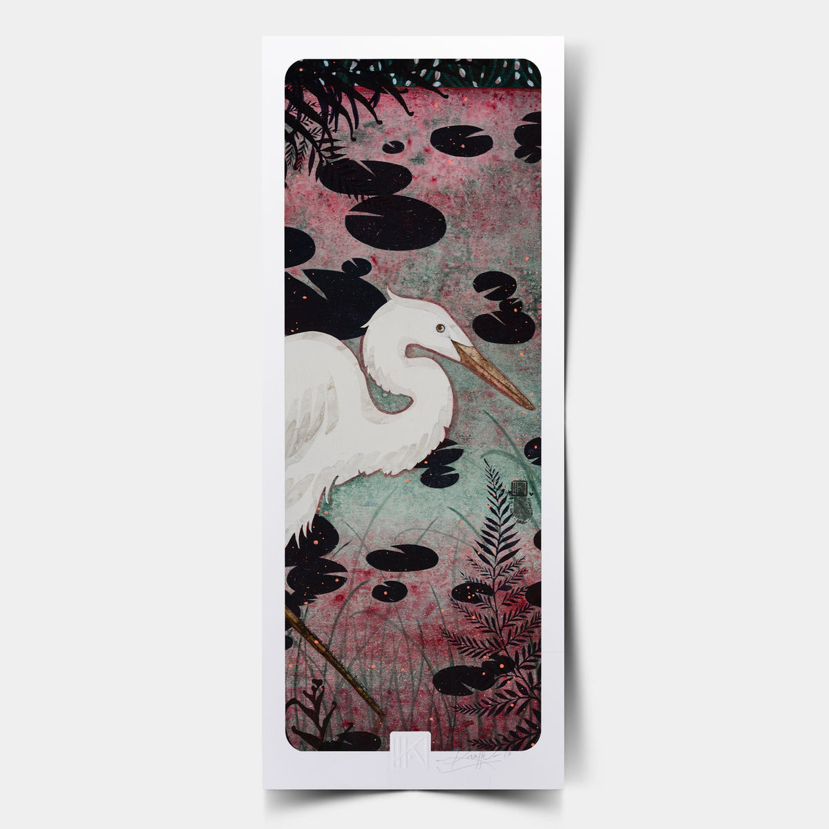 Aigrettes, nature, Lalou Kraffe, Normandie et Bretagne, estampe japonaise, peinture animalière
