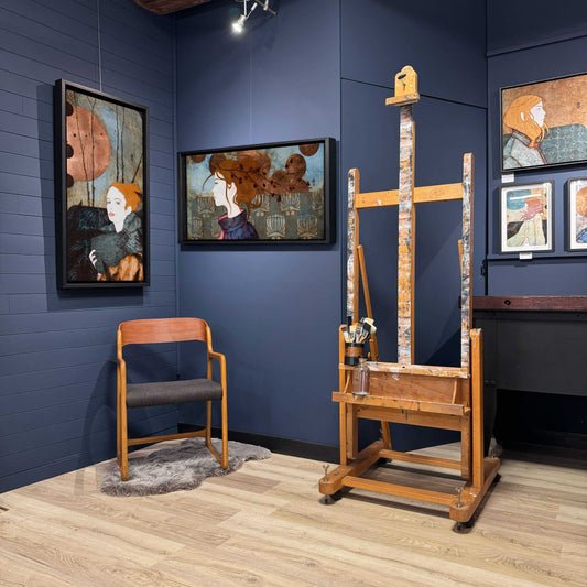 Peinture originale, portrait féminin, Galerie KLE, Lalou Kraffe, douceur et poésie, Auray, Pont-Aven, Honfleur