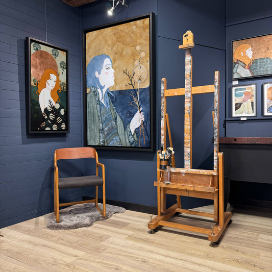 Portrait de femme de Lalou Kraffe, peinture originale, Galerie KLE, poésie, Auray, Honfleur, Pont-Aven