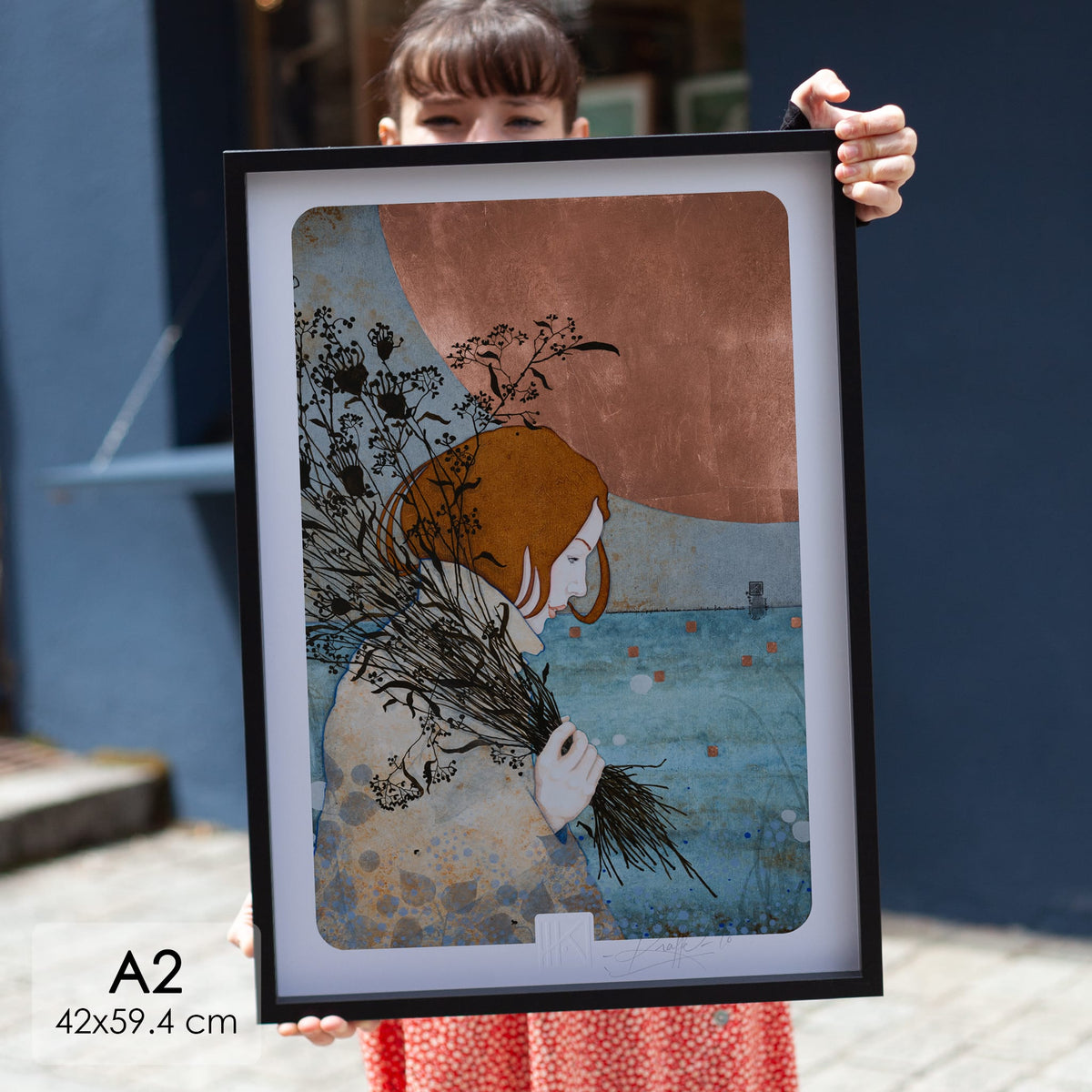 Heureuse, à pas de velours — édition d’art signée A3/A2 — edition art a2 noir gabarit — Lalou Kraffe