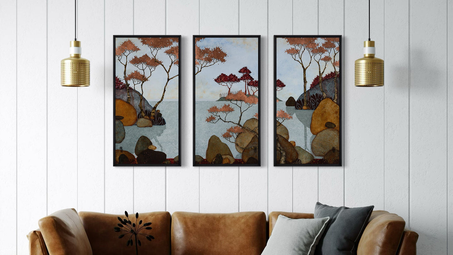 auray paysage japonisant triptyque