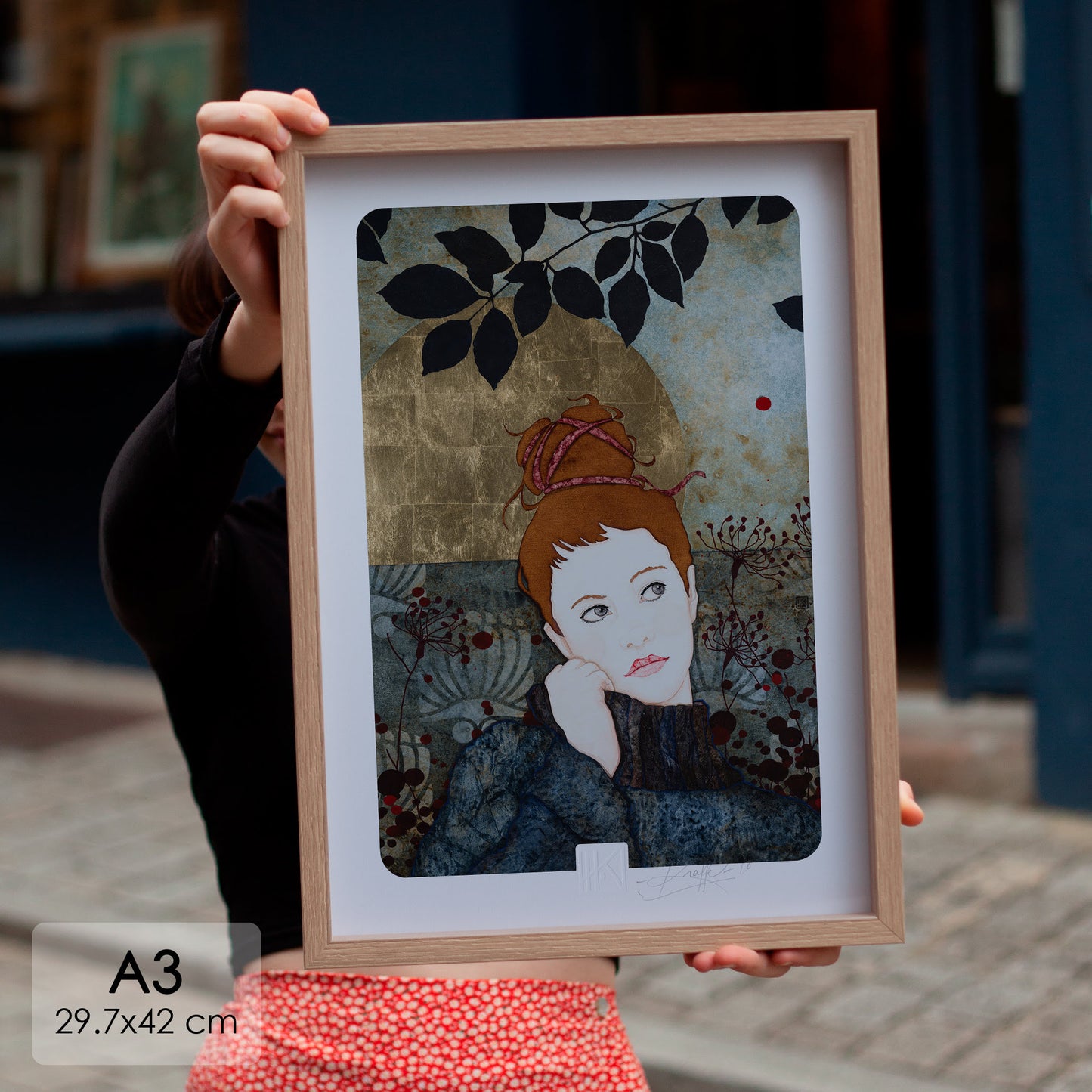 Portrait féminin Tirage d’art Lalou Kraffe Auray Pont Aven Honfleur 