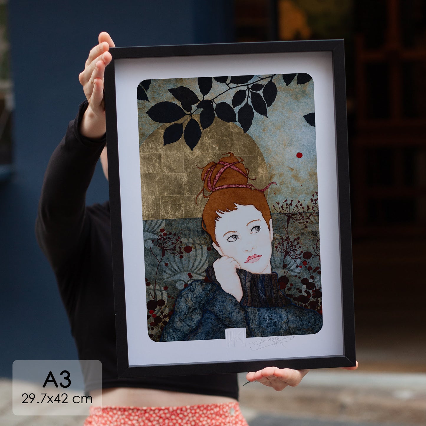 Portrait féminin Tirage d’art Lalou Kraffe Auray Pont Aven Honfleur 