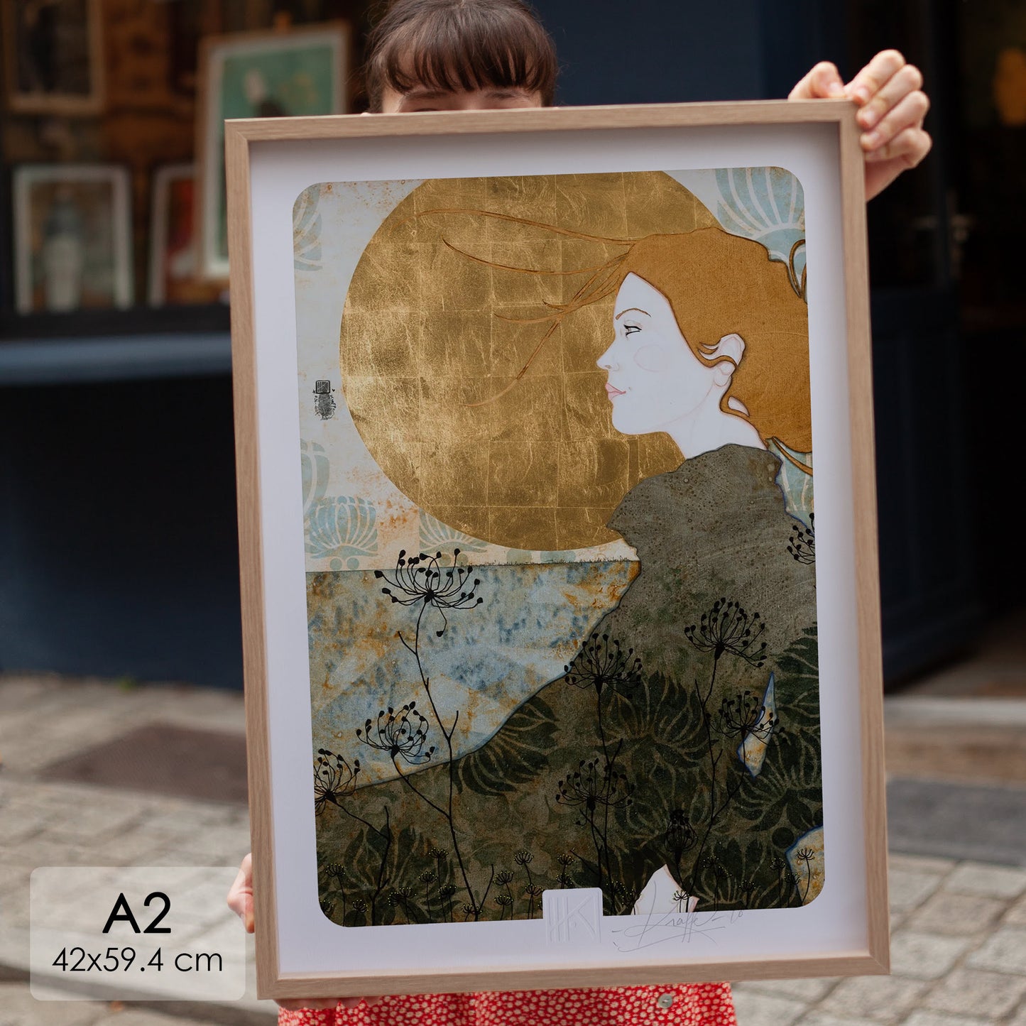 Portrait féminin Tirage d’art Lalou Kraffe Auray Pont Aven Honfleur 