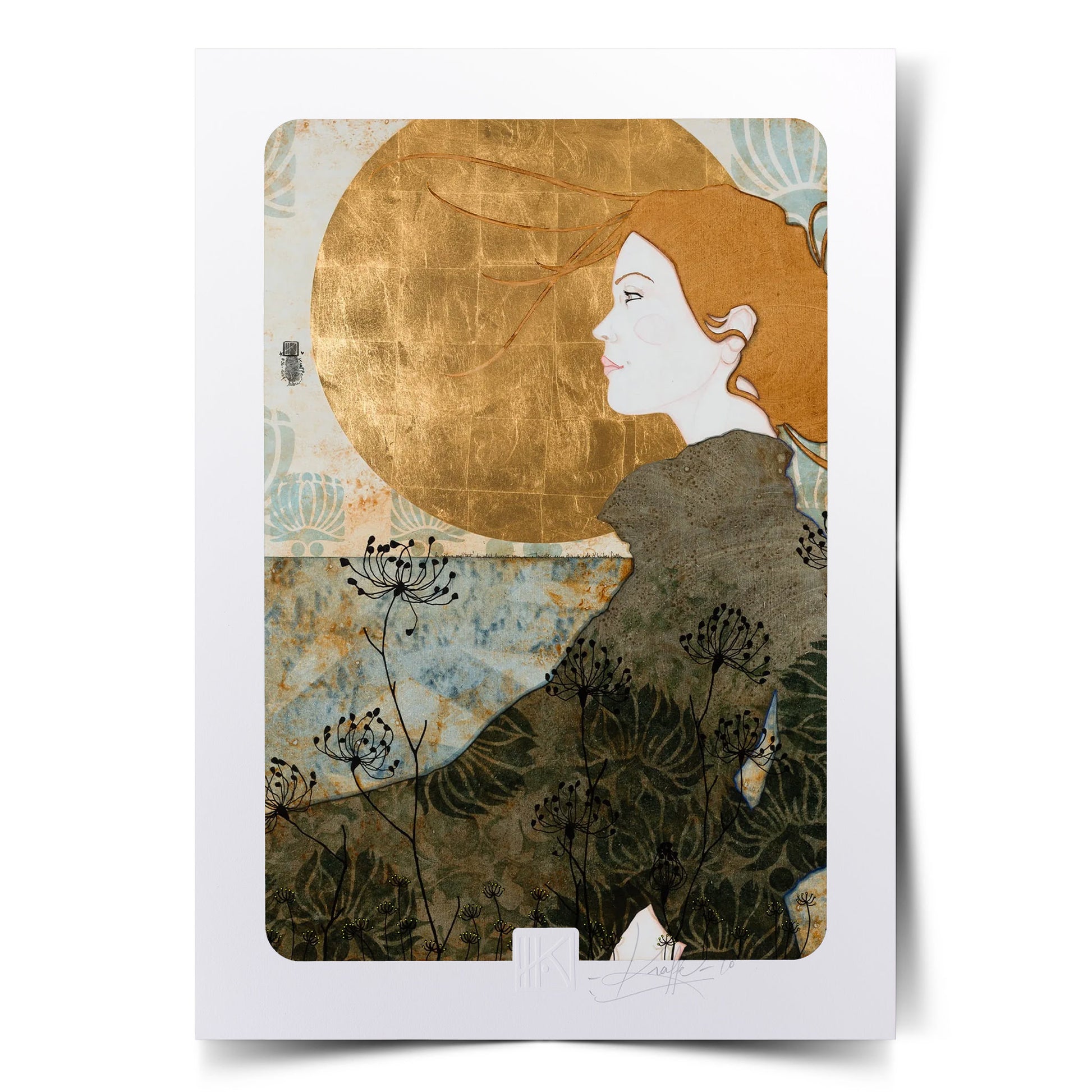 Portrait féminin Tirage d’art Lalou Kraffe Auray Pont Aven Honfleur 