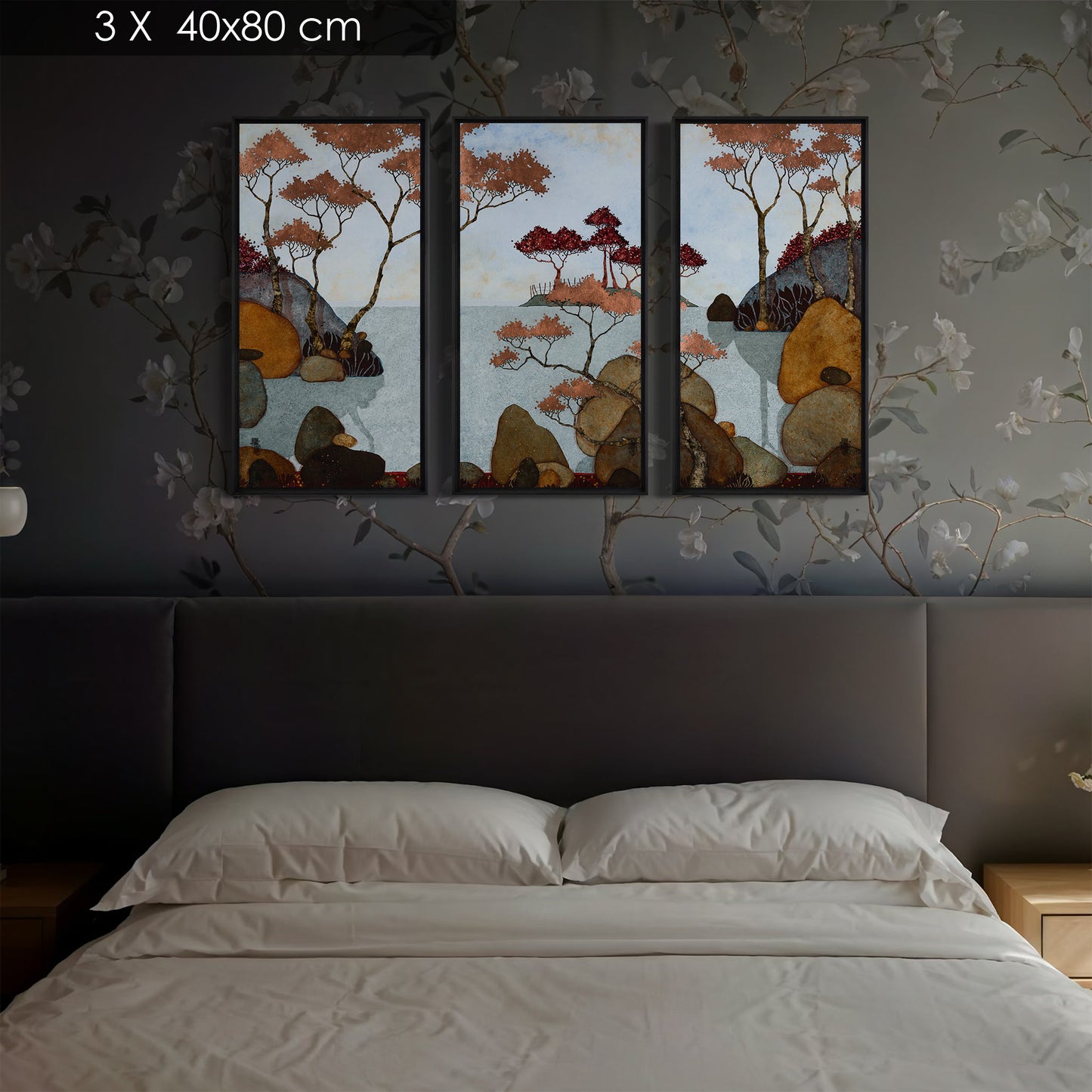 paysage japonisant triptyque