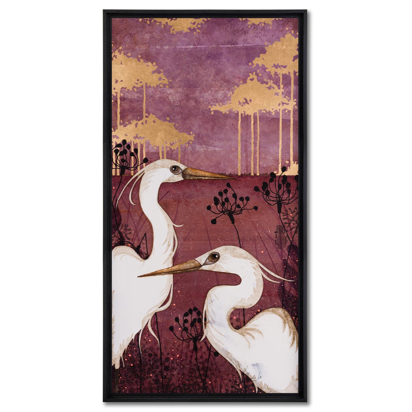 Aigrettes, nature, Galerie KLE, Lalou Kraffe, oiseau figuratif, Bretagne et Normandie