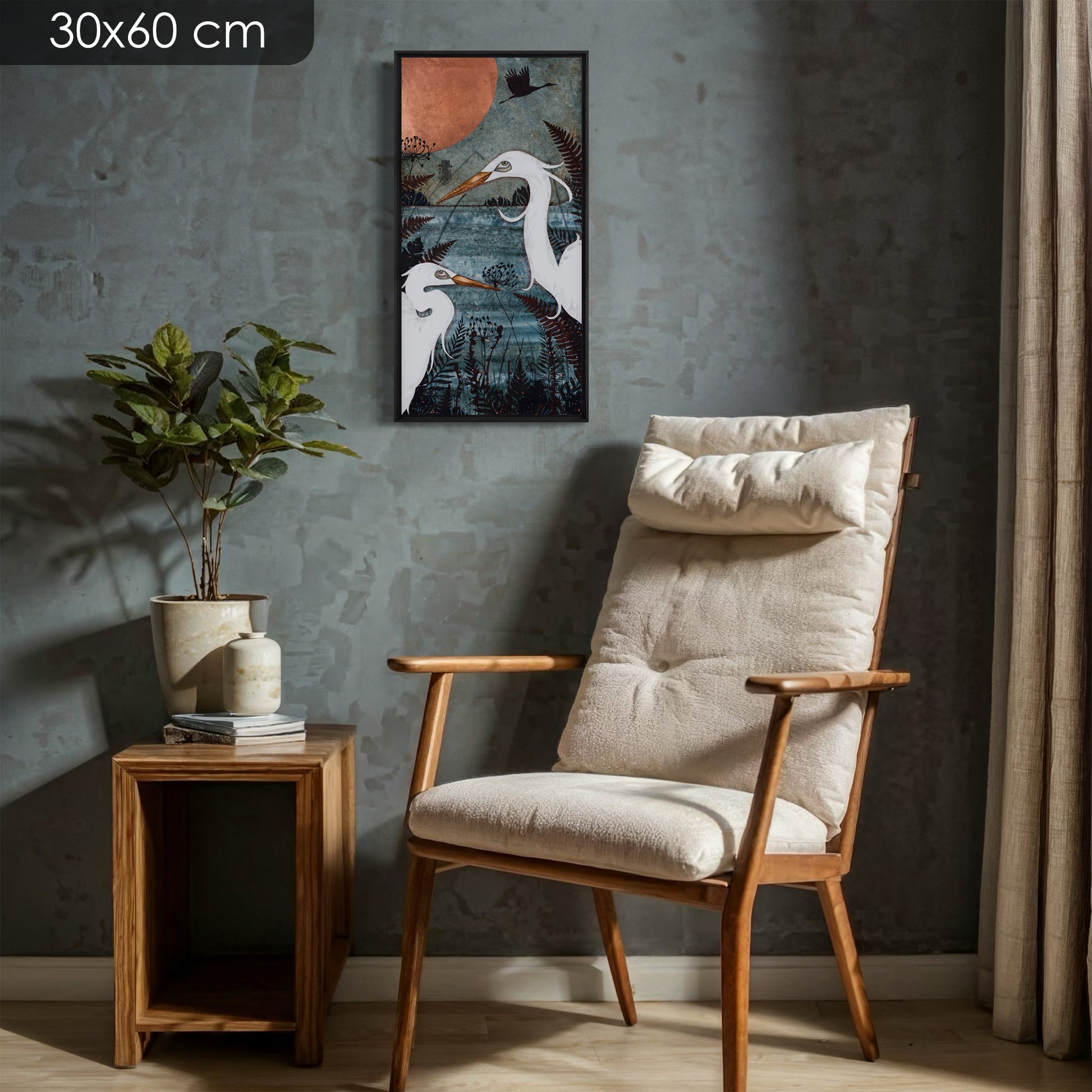 Aigrettes, oiseaux japonisants, nature, Lalou Kraffe, Galerie KLE à Auray, Pont-Aven et Honfleur