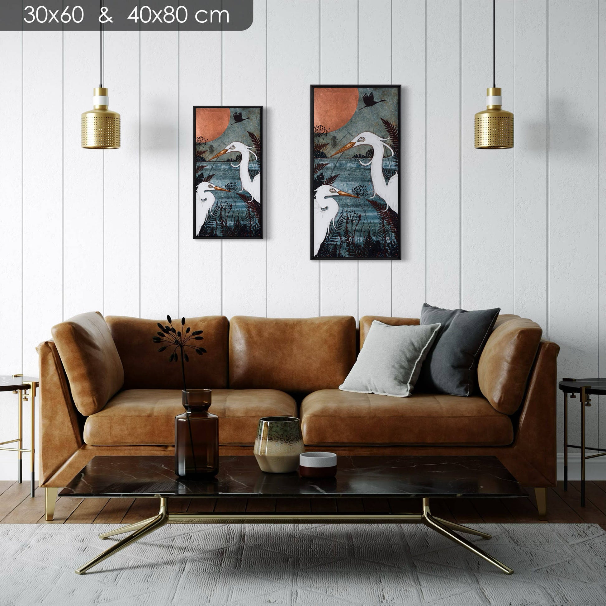 Aigrettes, oiseaux japonisants, nature, Lalou Kraffe, Galerie KLE à Auray, Pont-Aven et Honfleur