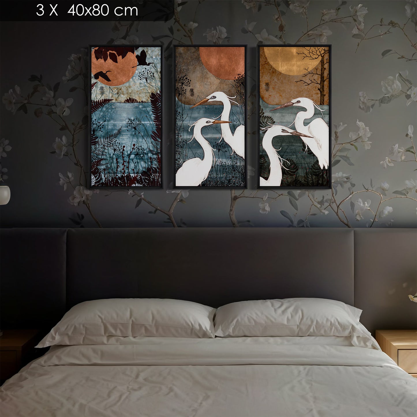 triptyque aigrettes et nature Lalou Kraffe