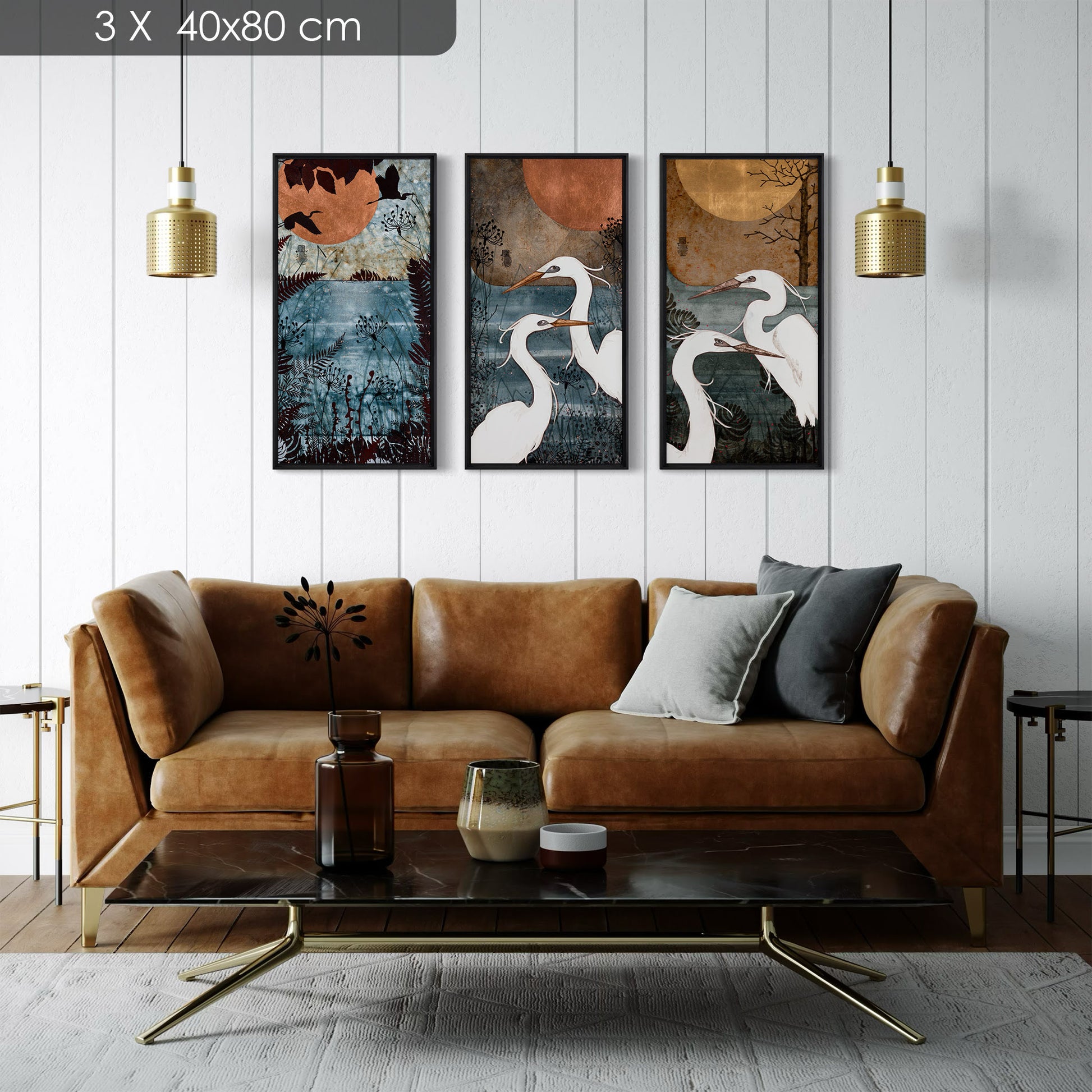 triptyque aigrettes et nature Lalou Kraffe