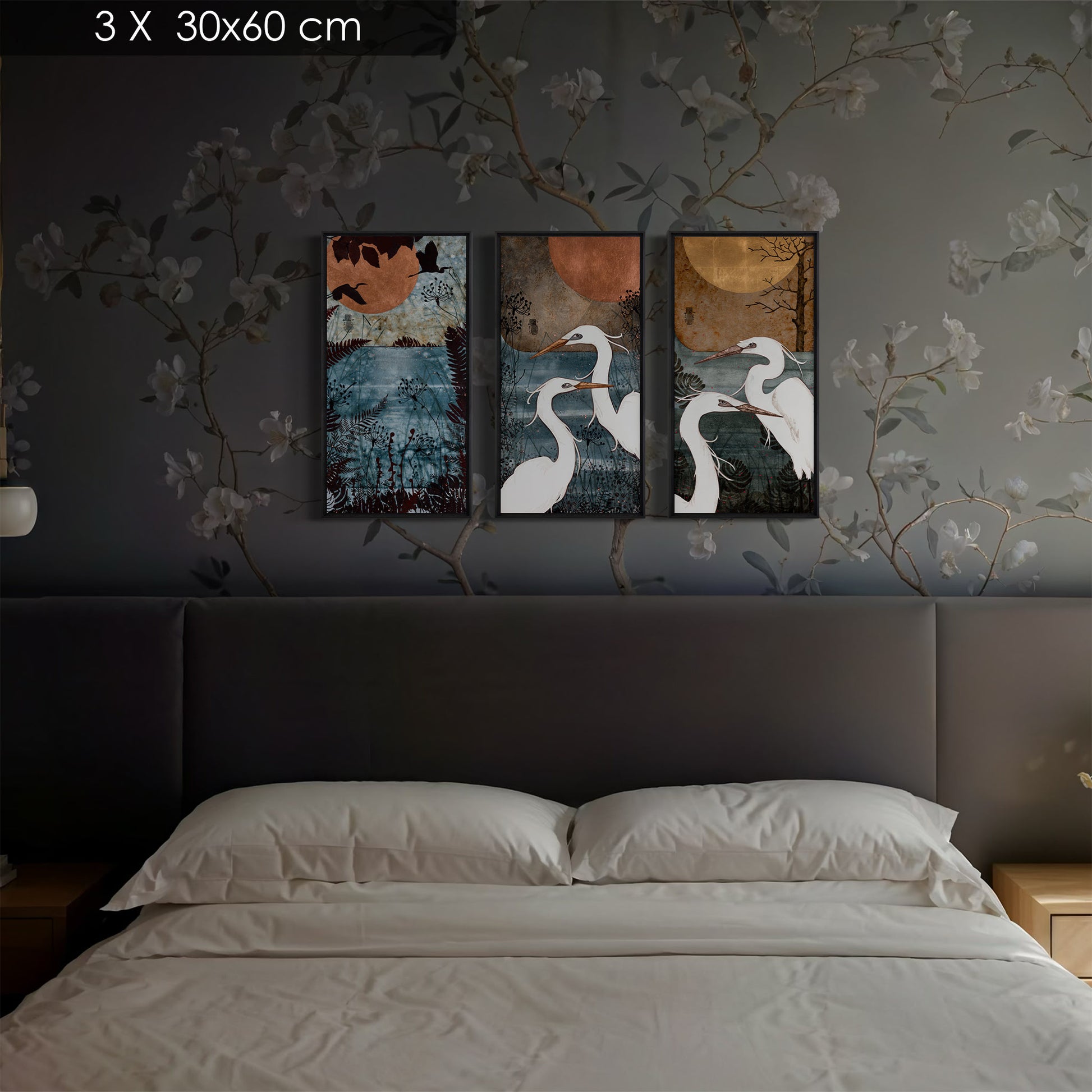 triptyque aigrettes et nature Lalou Kraffe