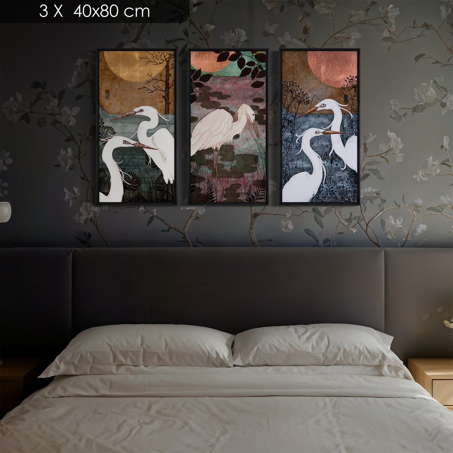 triptyque aigrettes et nature Lalou Kraffe