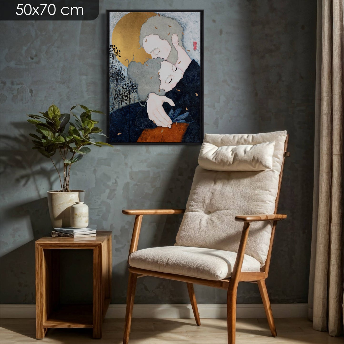 Amoureux, portraits, amour, douceur et poésie, couple de Lalou Kraffe à la Galerie KLE à Auray, Honfleur et Pont-Aven