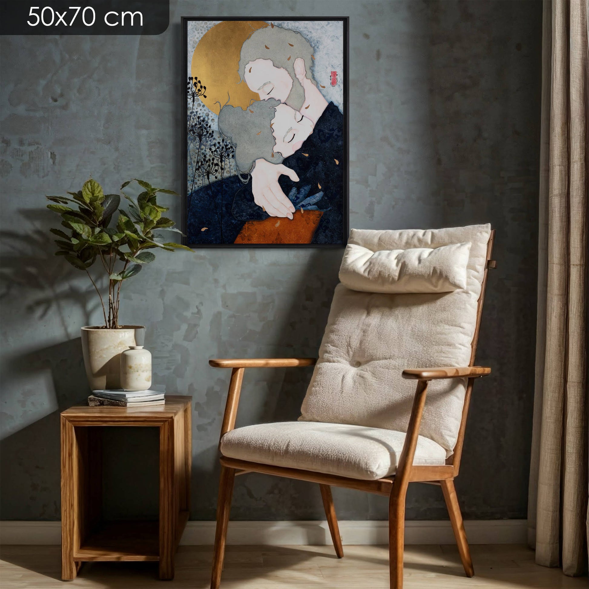 Amoureux, portraits, amour, douceur et poésie, couple de Lalou Kraffe à la Galerie KLE à Auray, Honfleur et Pont-Aven