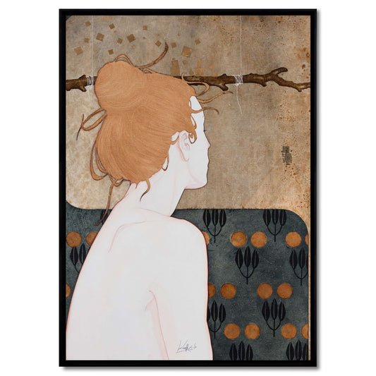 Délicat portrait féminin, poésie, Galerie KLE, Lalou Kraffe, Auray, Honfleur, Pont-Aven