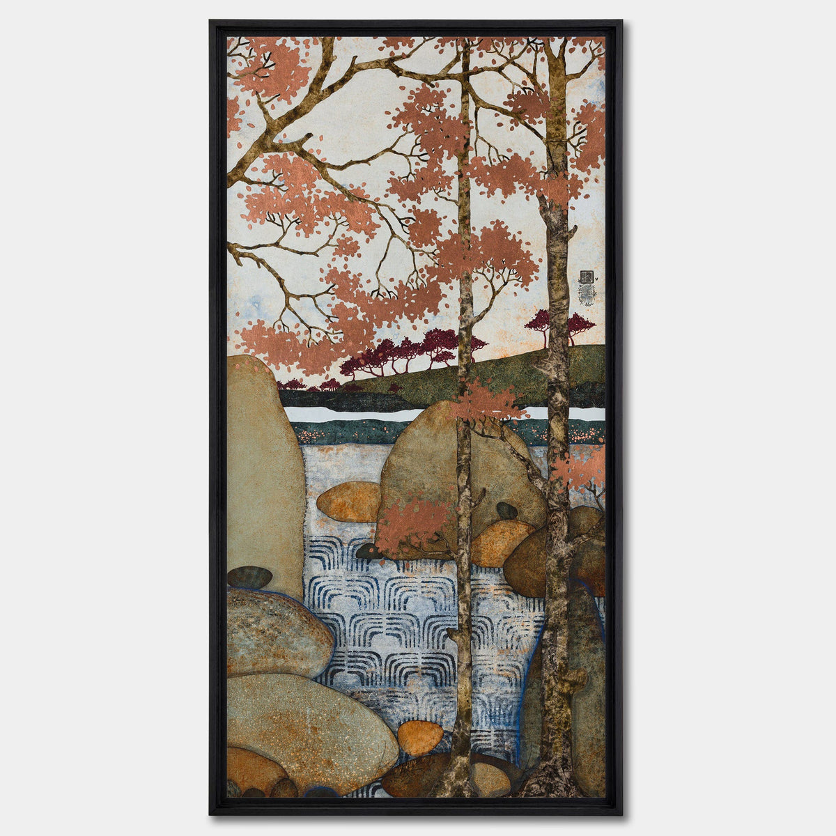 Diptyque: « Prendre le temps de saluer les oiseaux, patauger un peu dans l'eau et surtout se remplir de tout ce beau. » — panneau de l’ensemble