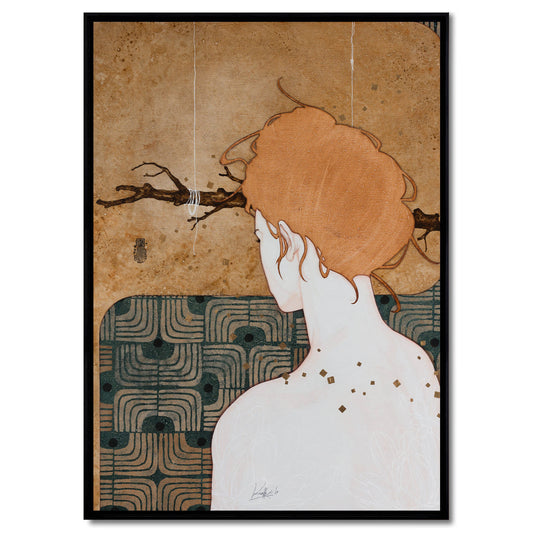 Dos, portraits féminins, figuratif et art, Lalou Kraffe à la Galerie KLE, délicatesse, Auray, Pont-Aven et Honfleur