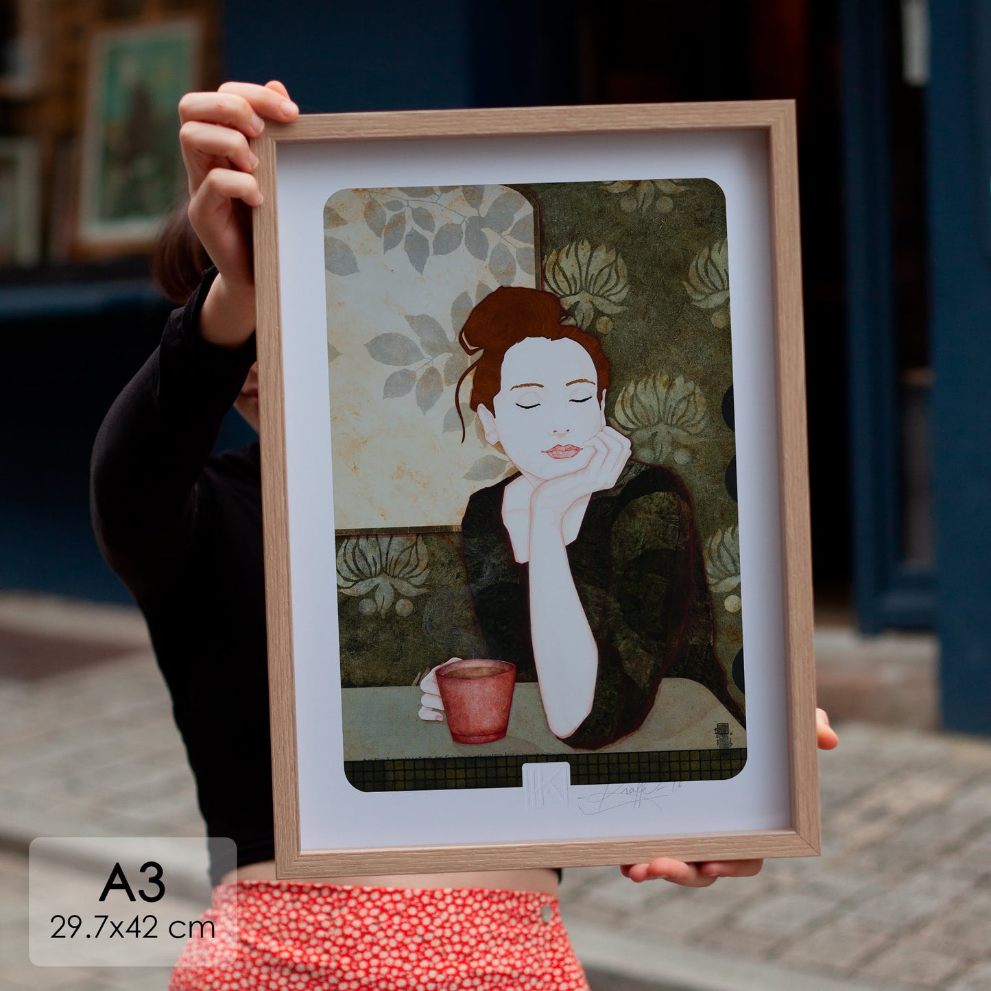 Douceur et apaisement, Lalou Kraffe, portrait féminin, galerie KLE à Pont-Aven, Honfleur et Auray