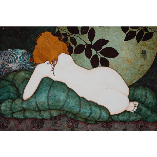 Douceur, Sensualité, Portrait, Figuratif, Femme, Peinture Originale, Lalou Kraffe, Galerie KLE, Pont-Aven, Honfleur, Auray