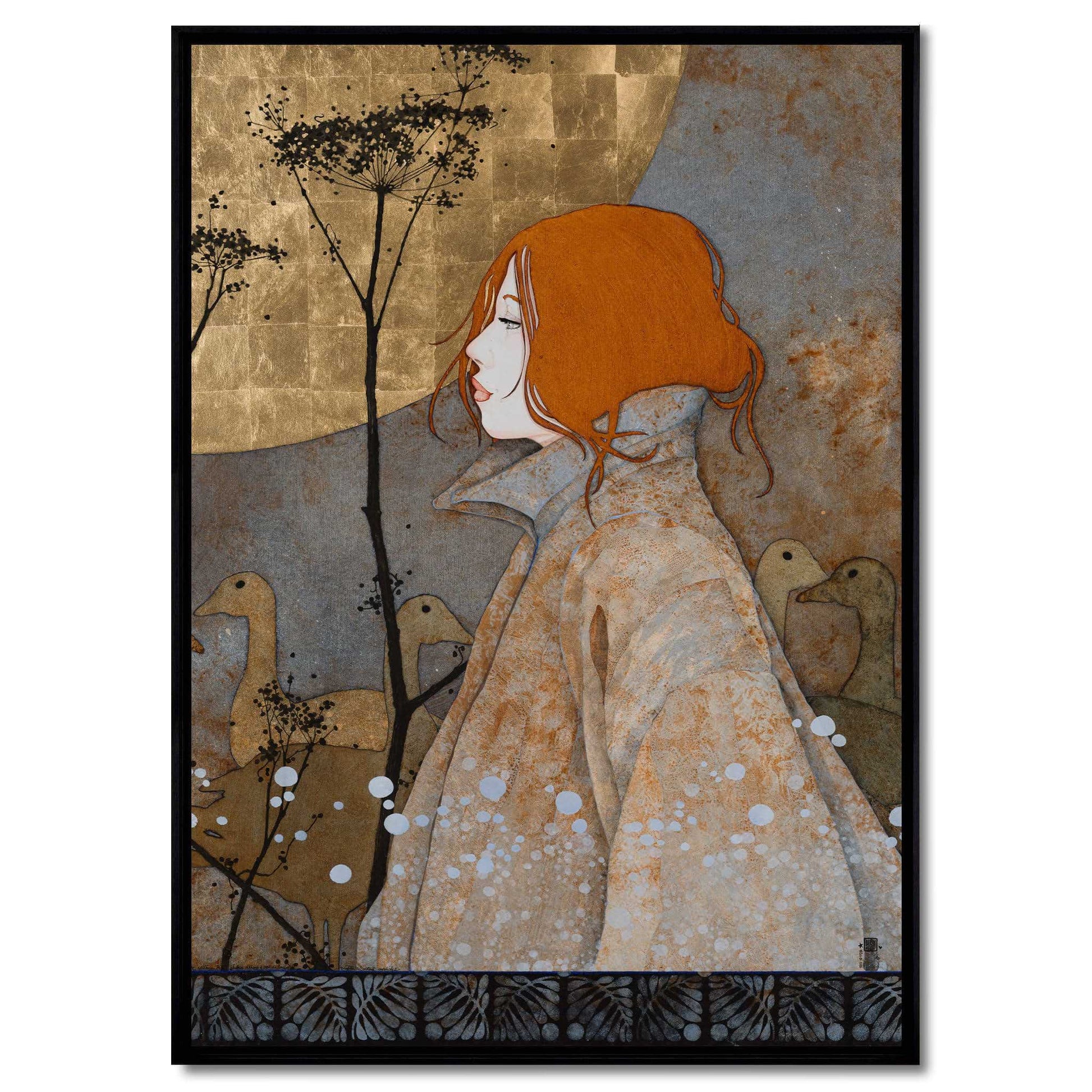 Doux portrait féminin, poésie d’une artiste peintre moderne, art déco, art nouveau, Bretagne et Normandie