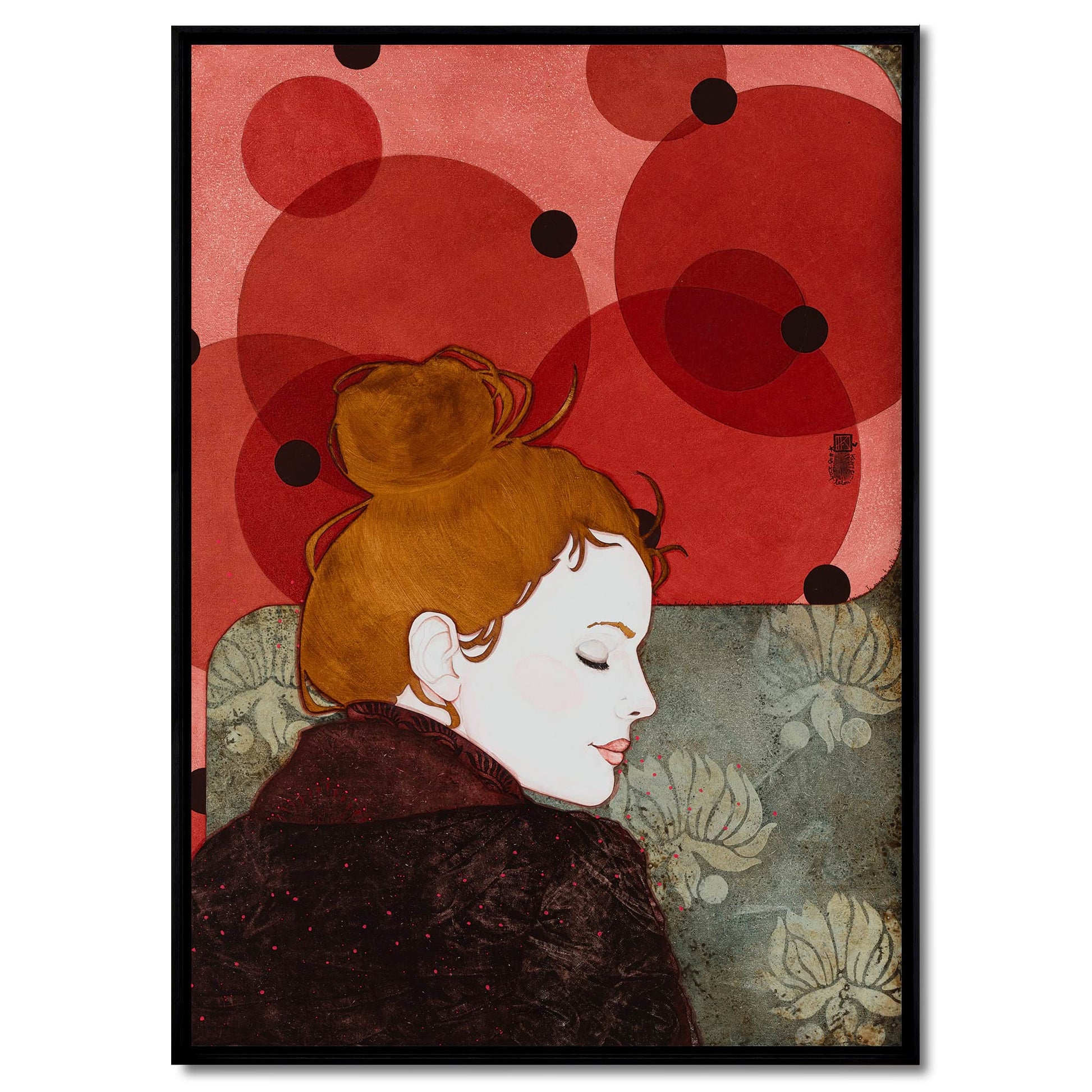 Élégant portrait féminin, coquetterie, de Lalou Kraffe à Galerie KLE, Normandie, Bretagne