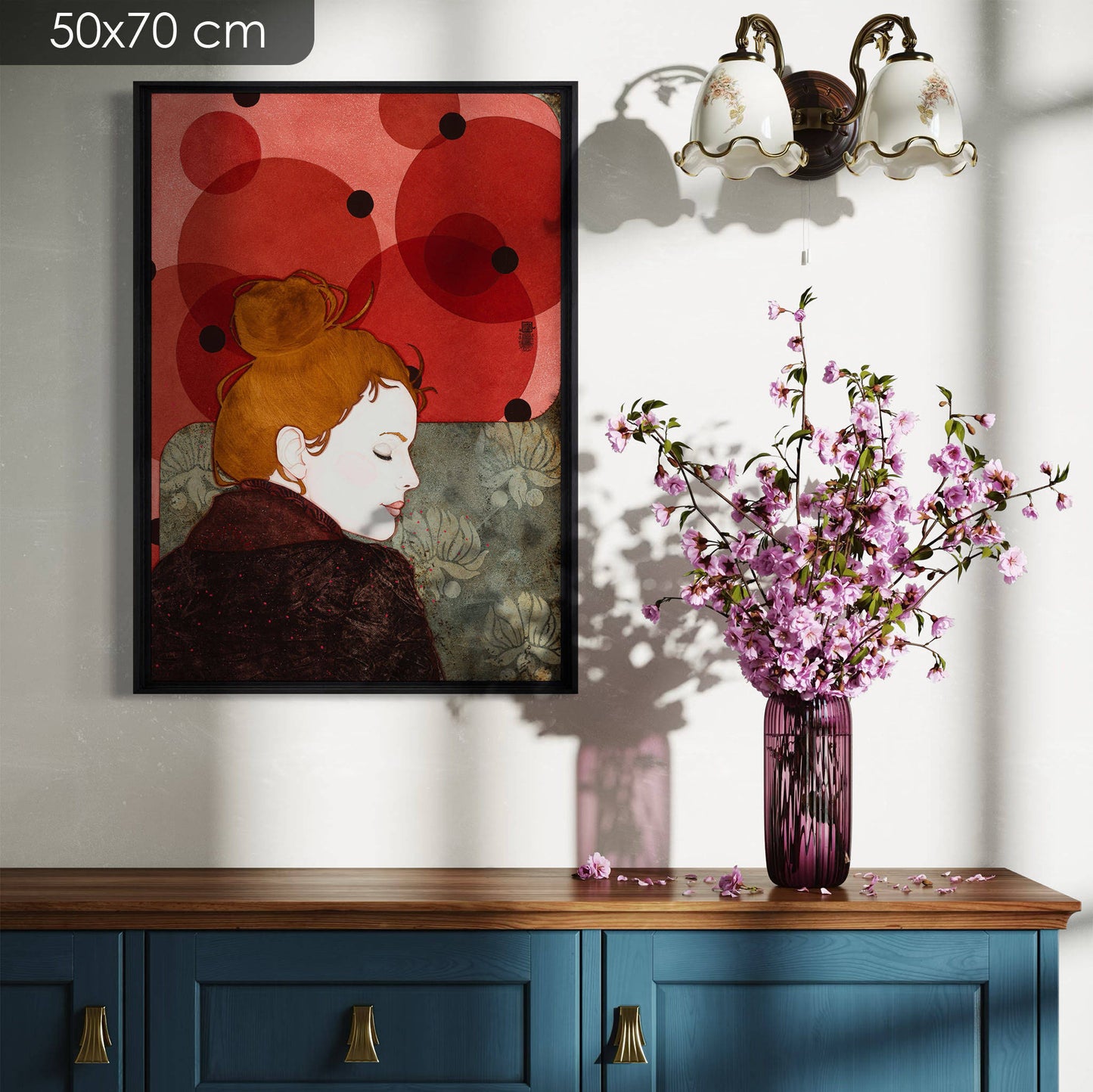 Élégant portrait féminin, coquetterie, de Lalou Kraffe à Galerie KLE, Normandie, Bretagne