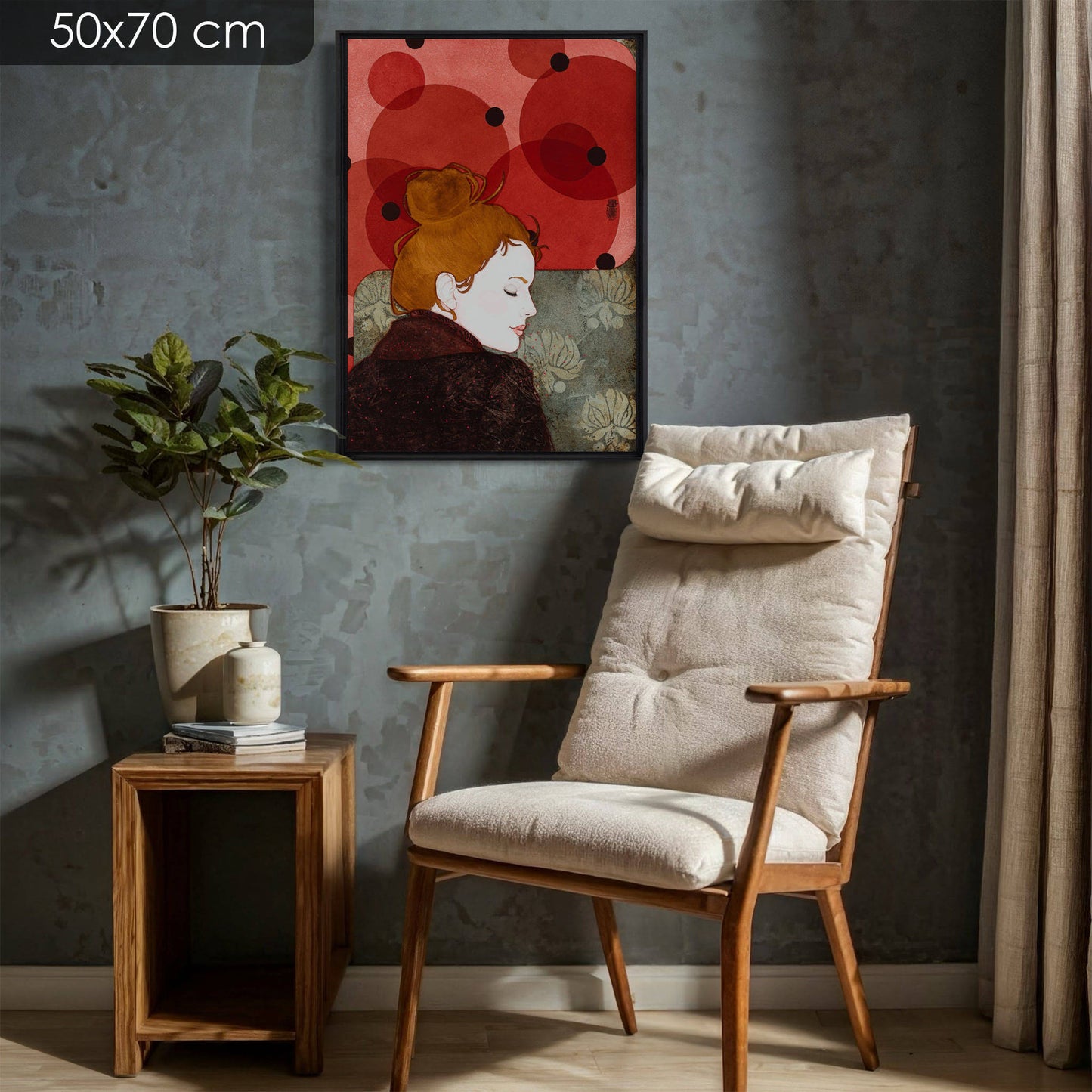 Élégant portrait féminin, coquetterie, de Lalou Kraffe à Galerie KLE, Normandie, Bretagne