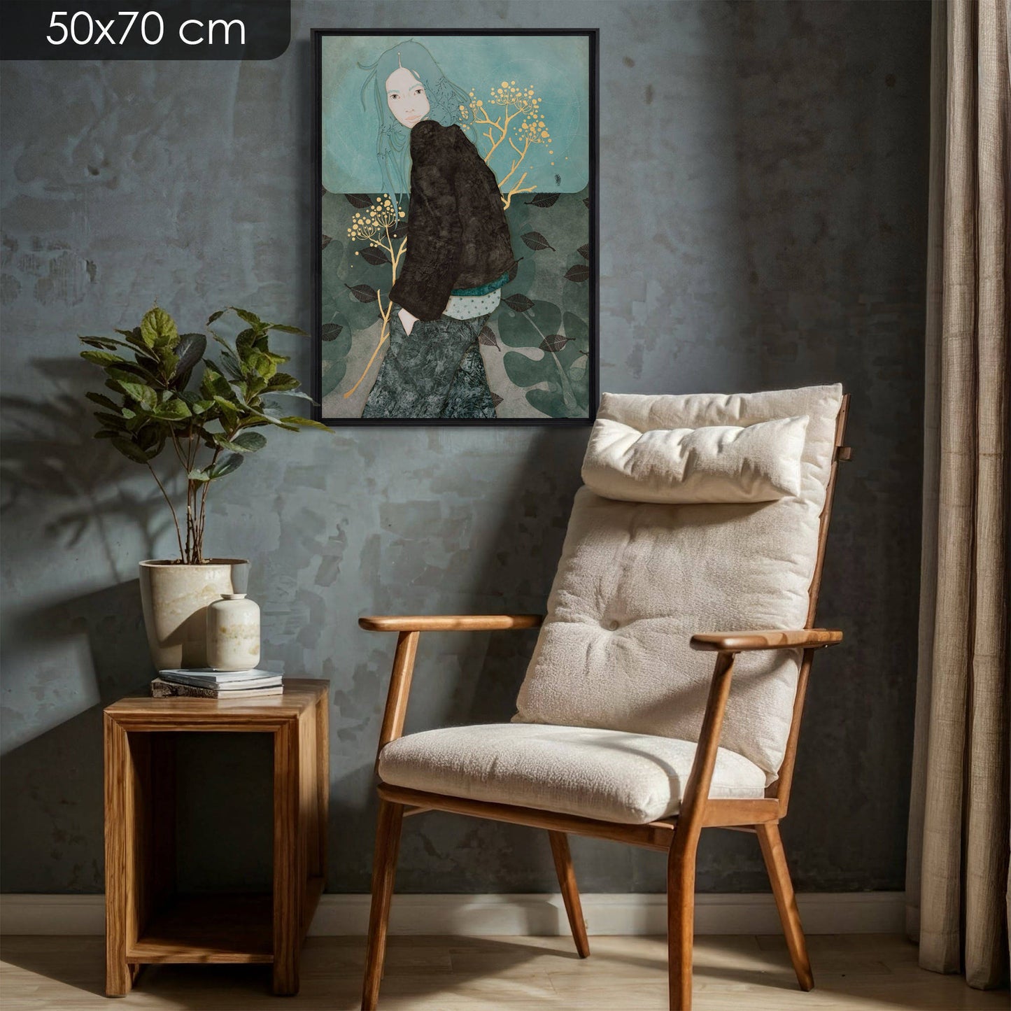 Féminin, portraits de Lalou Kraffe, paisible et douceur, art nouveau, arts and crafts movement, Normandie et Bretagne