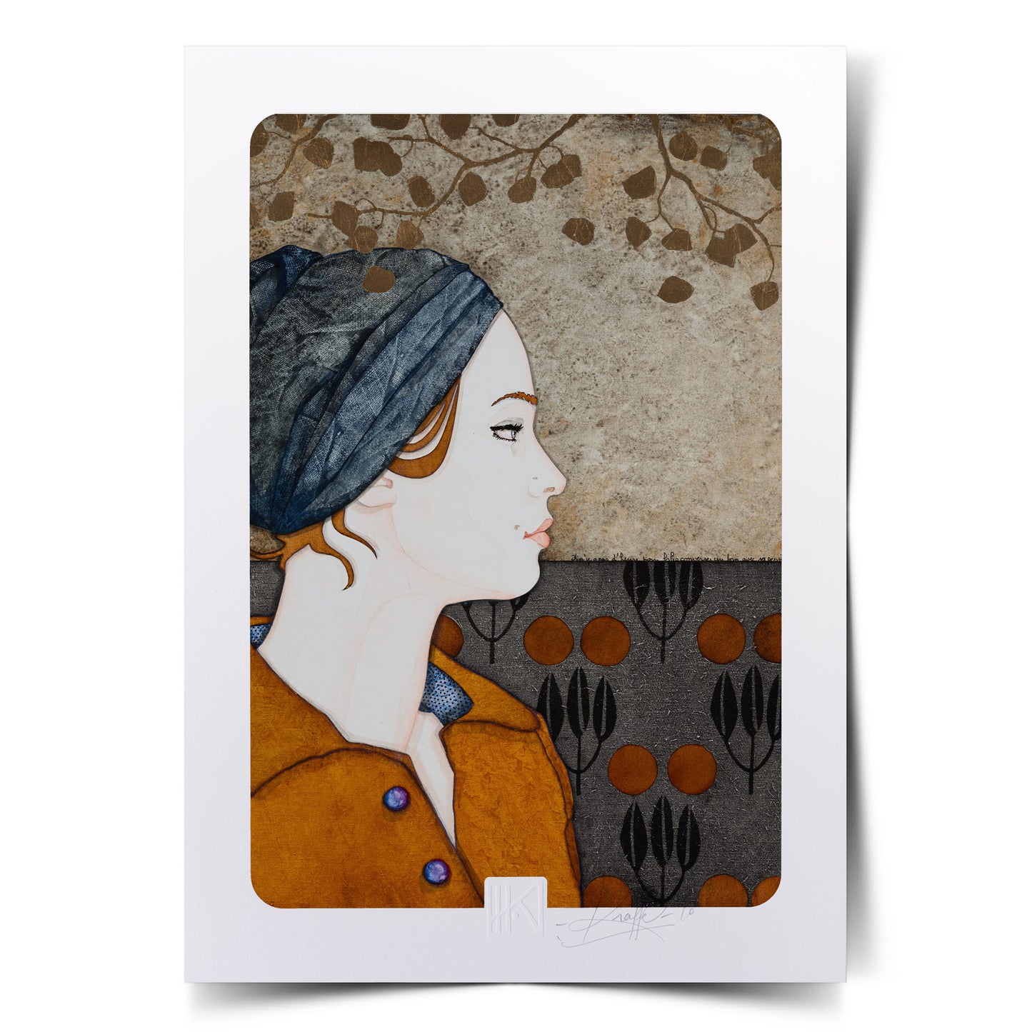 Portrait de femme délicat expression Lalou Kraffe galerie Normandie Bretagne