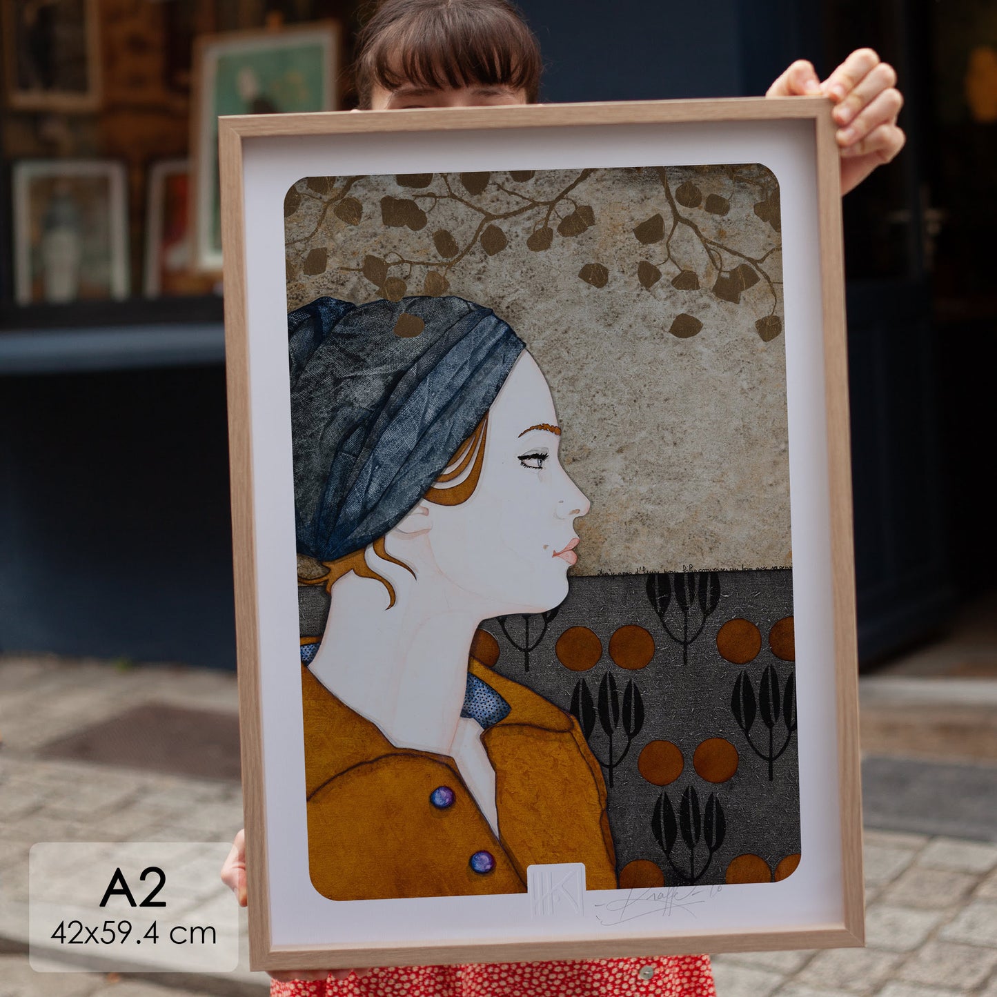 Portrait de femme délicat expression Lalou Kraffe galerie Normandie Bretagne