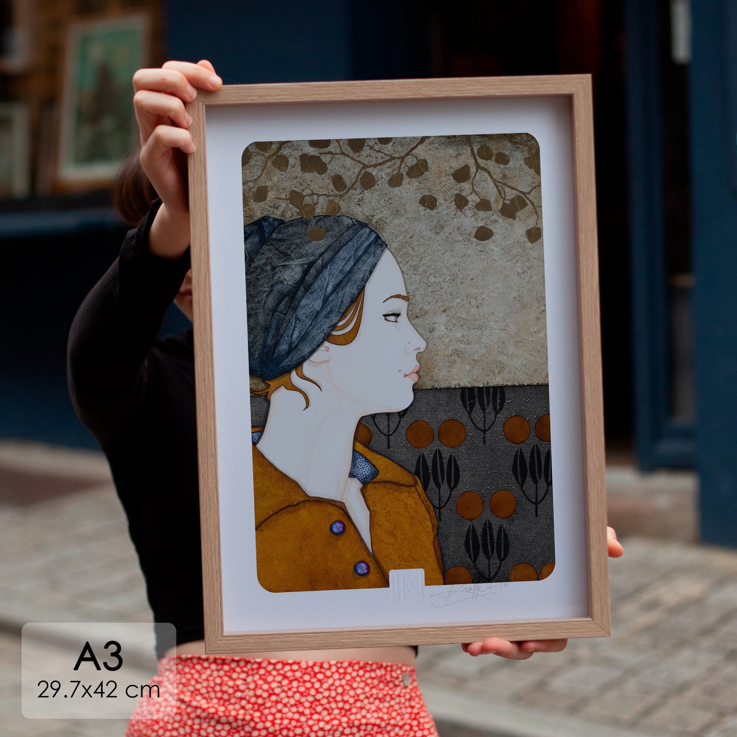 Portrait de femme délicat expression Lalou Kraffe galerie Normandie Bretagne