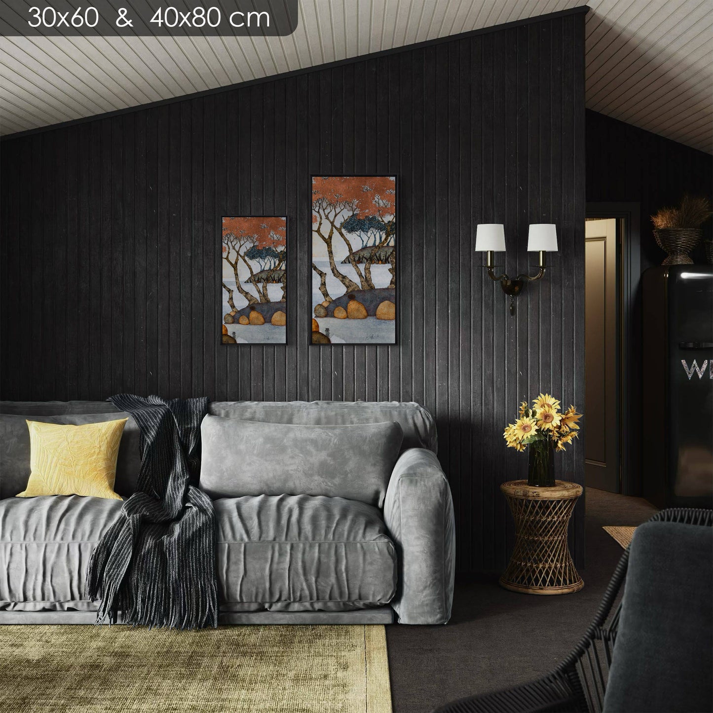 Galerie KLE, paysage japonisant hivernal, Lalou Kraffe, Honfleur, Auray et Pont-Aven