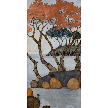 paysage japonisant tableau original Lalou Kraffe