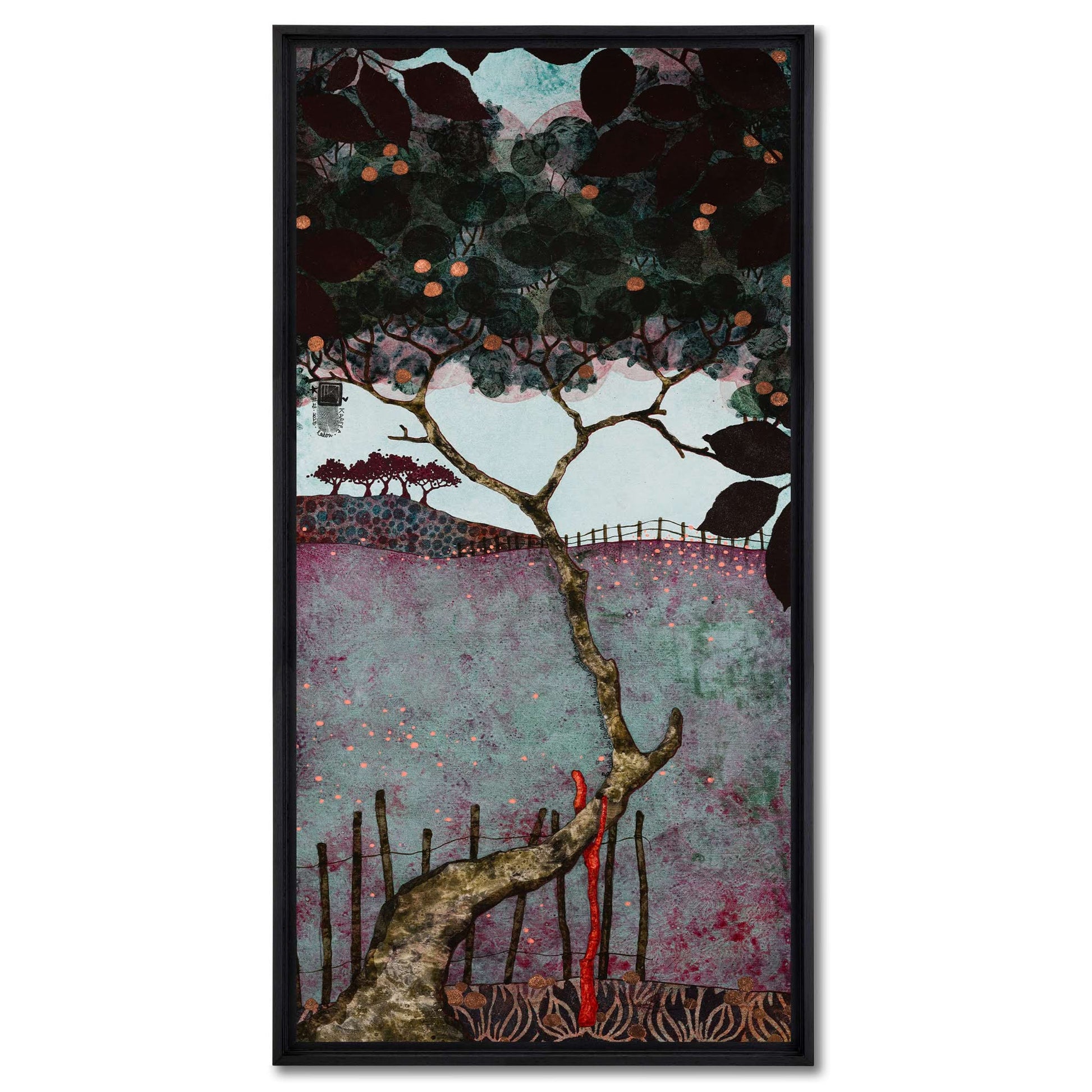 Paysage japonisant, arts décoratifs, paysage de Normandie avec pommier, artiste femme, école des nabis, école de Pont-Aven
