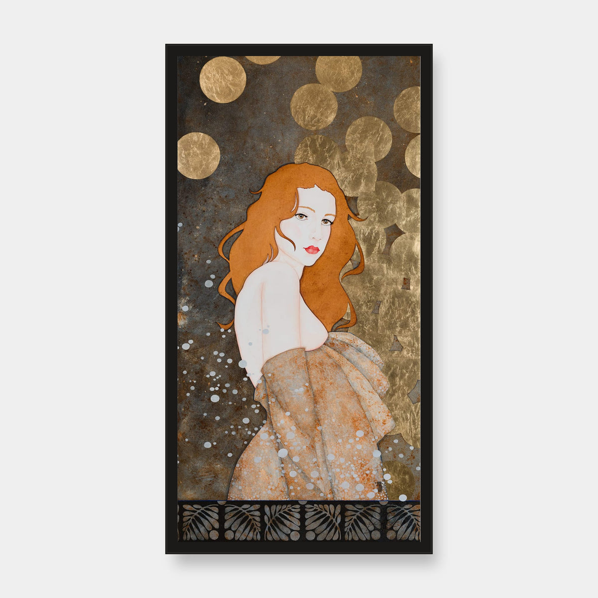 « Je file au bain, tu viens? » — édition d’art 30 × 60 cm avec cadre noir — vue de face