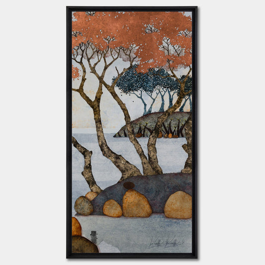 Paysage japonisant hivernal, artiste femme moderne, estampe, paysage breton, Nabis, Bretagne et Normandie