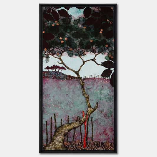 Paysage japonisant, arts décoratifs, paysage de Normandie avec pommier, artiste femme, école des nabis, école de Pont-Aven