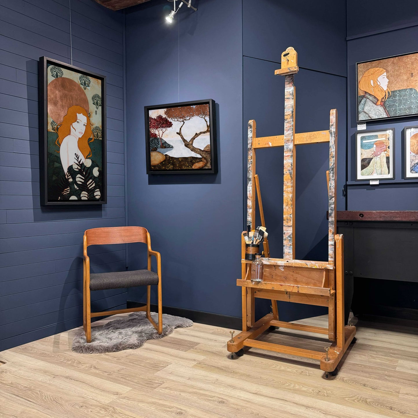 Lalou Kraffe à la Galerie KLE, peinture originale de paysage japonisant, Normandie, Bretagne