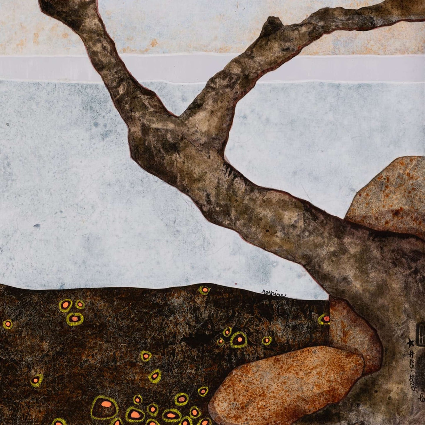 Lalou Kraffe, Galerie KLE, Peinture originale, Paysage japonisant, Normandie, Bretagne