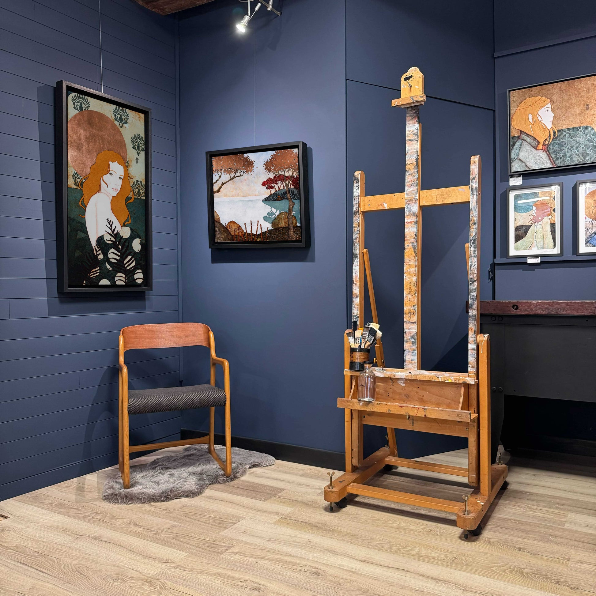 Lalou Kraffe, Galerie KLE, peinture originale de paysage japonisant, Normandie, Bretagne