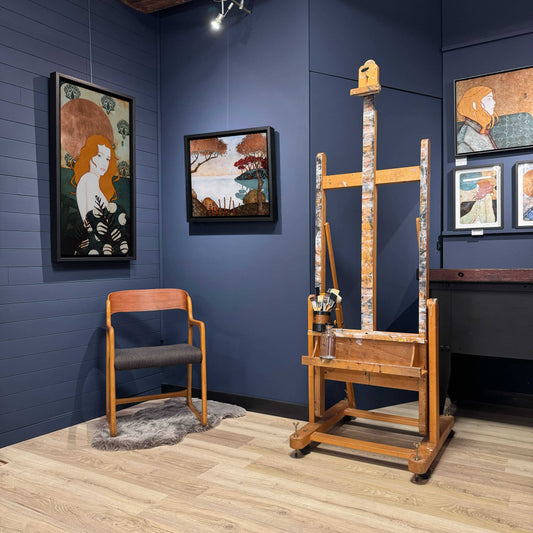 Lalou Kraffe, Galerie KLE, peinture originale de paysage japonisant, Normandie, Bretagne