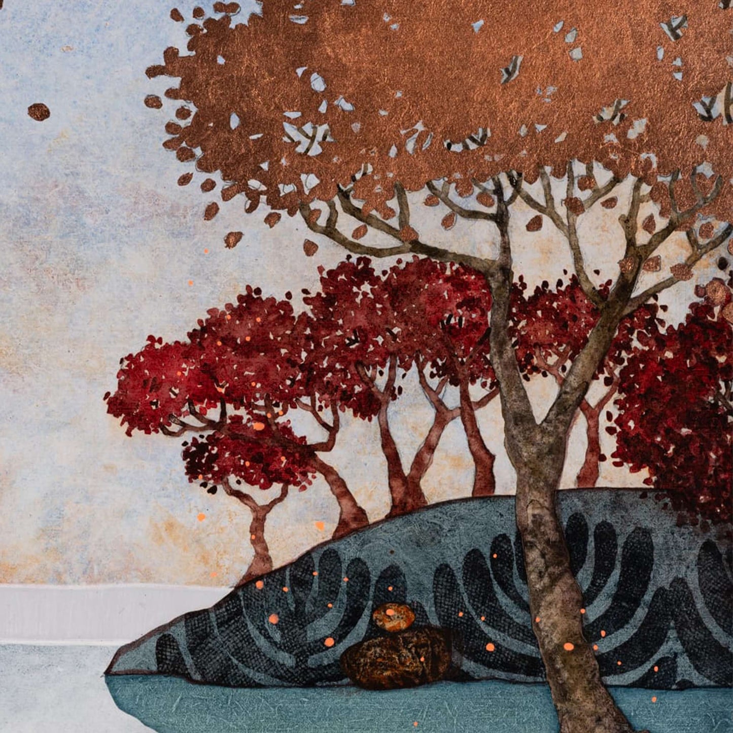 Lalou Kraffe, Galerie KLE, Peinture originale, Paysage japonisant, Normandie, Bretagne