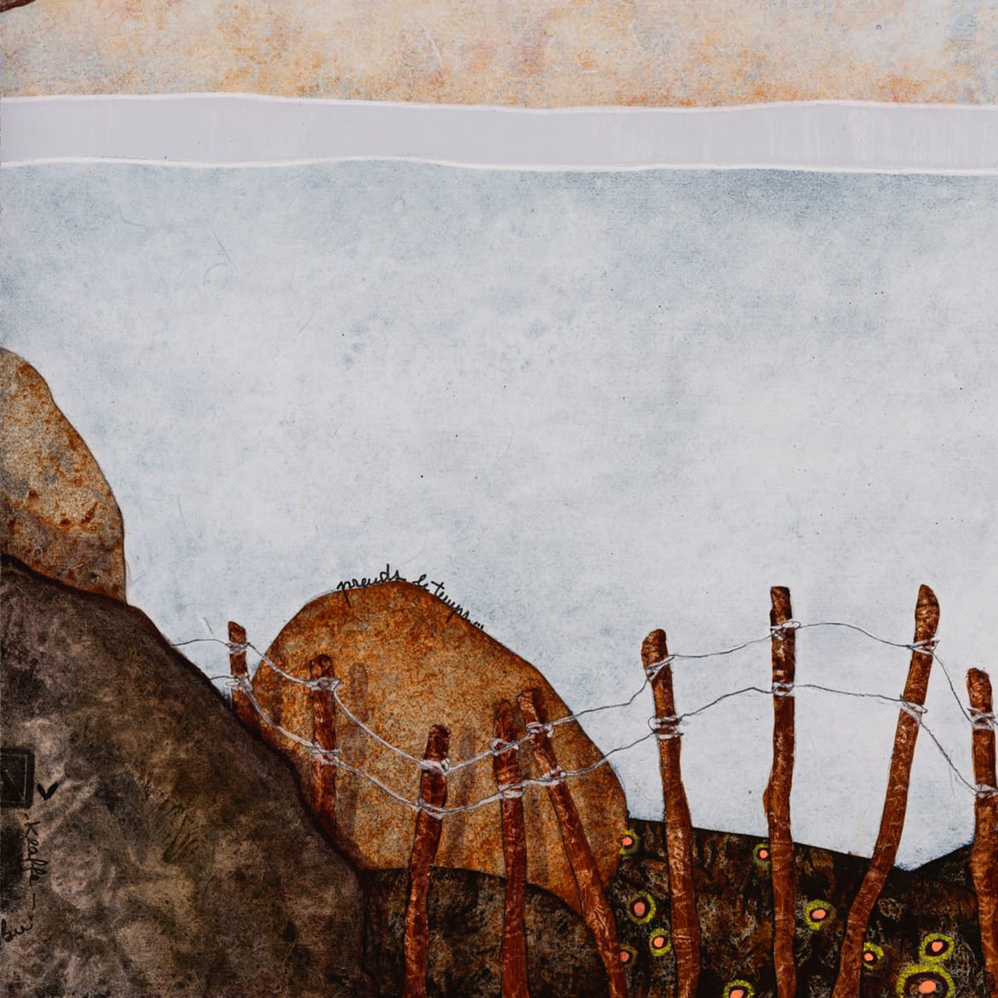 Lalou Kraffe, Galerie KLE, Peinture originale, Paysage japonisant, Normandie, Bretagne