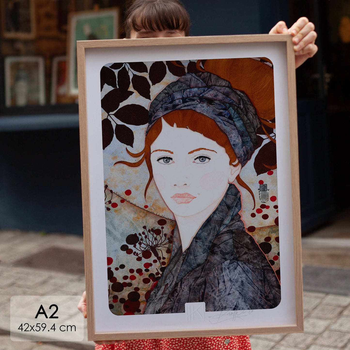 Lalou Kraffe, regard et expression, figuratif, portrait de femme, Galerie KLE en Bretagne et Normandie