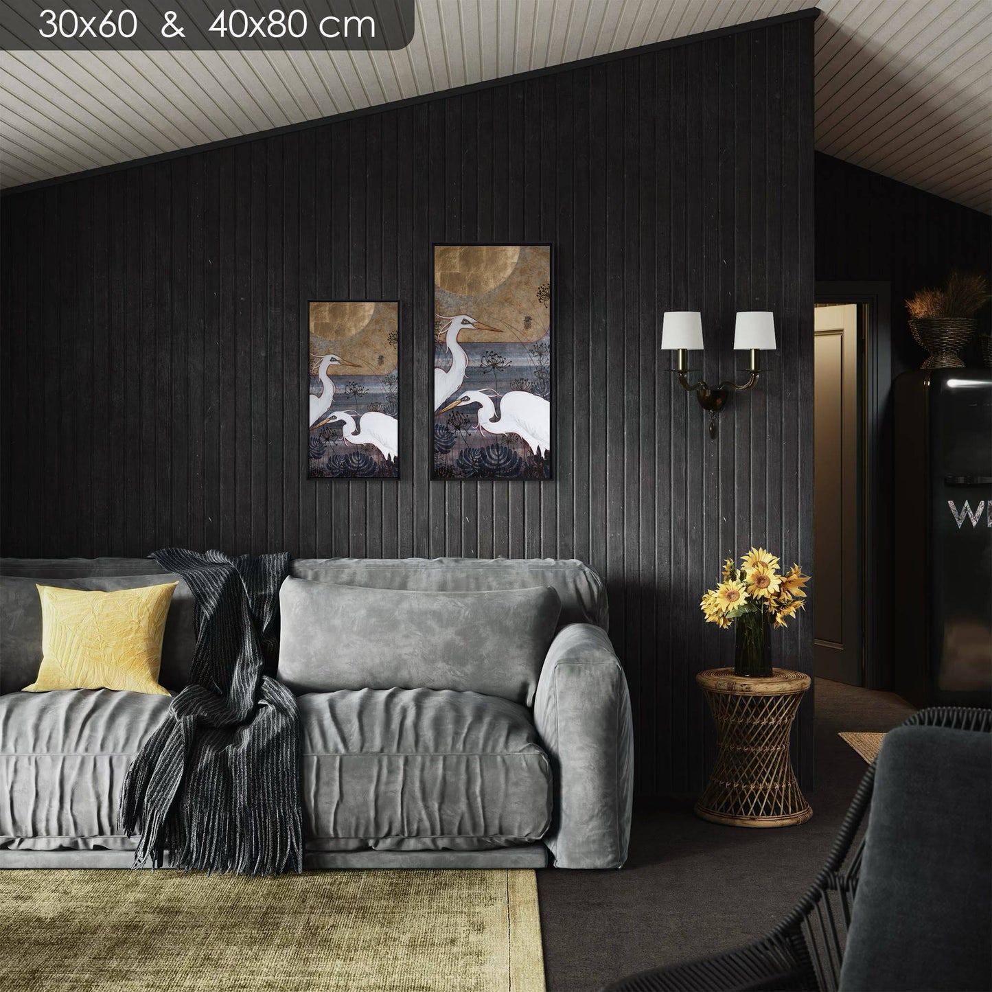 Nature japonisante, aigrettes, figuratif, galerie KLE, Lalou Kraffe, poésie, Normandie et Bretagne