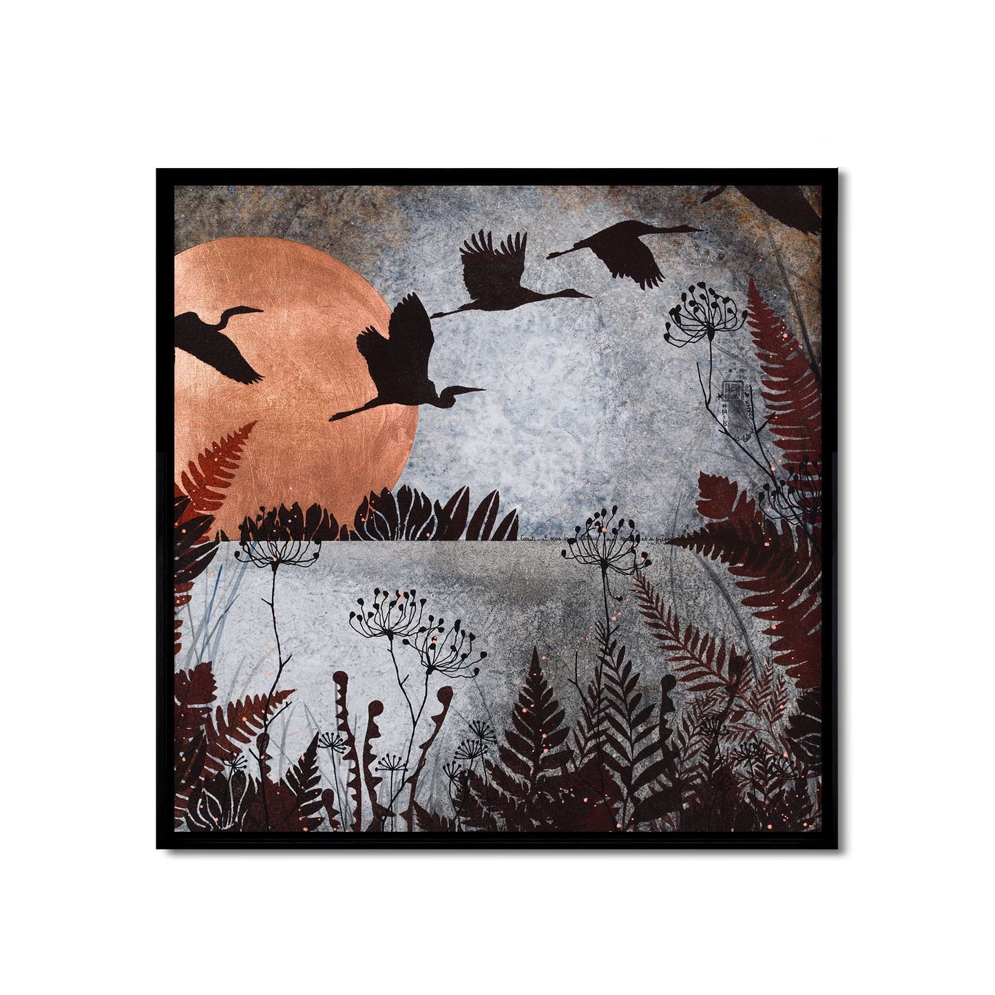 Nature, poésie, aigrettes, japonisant, Lalou Kraffe à la galerie KLE, Honfleur, Auray, Pont-Aven